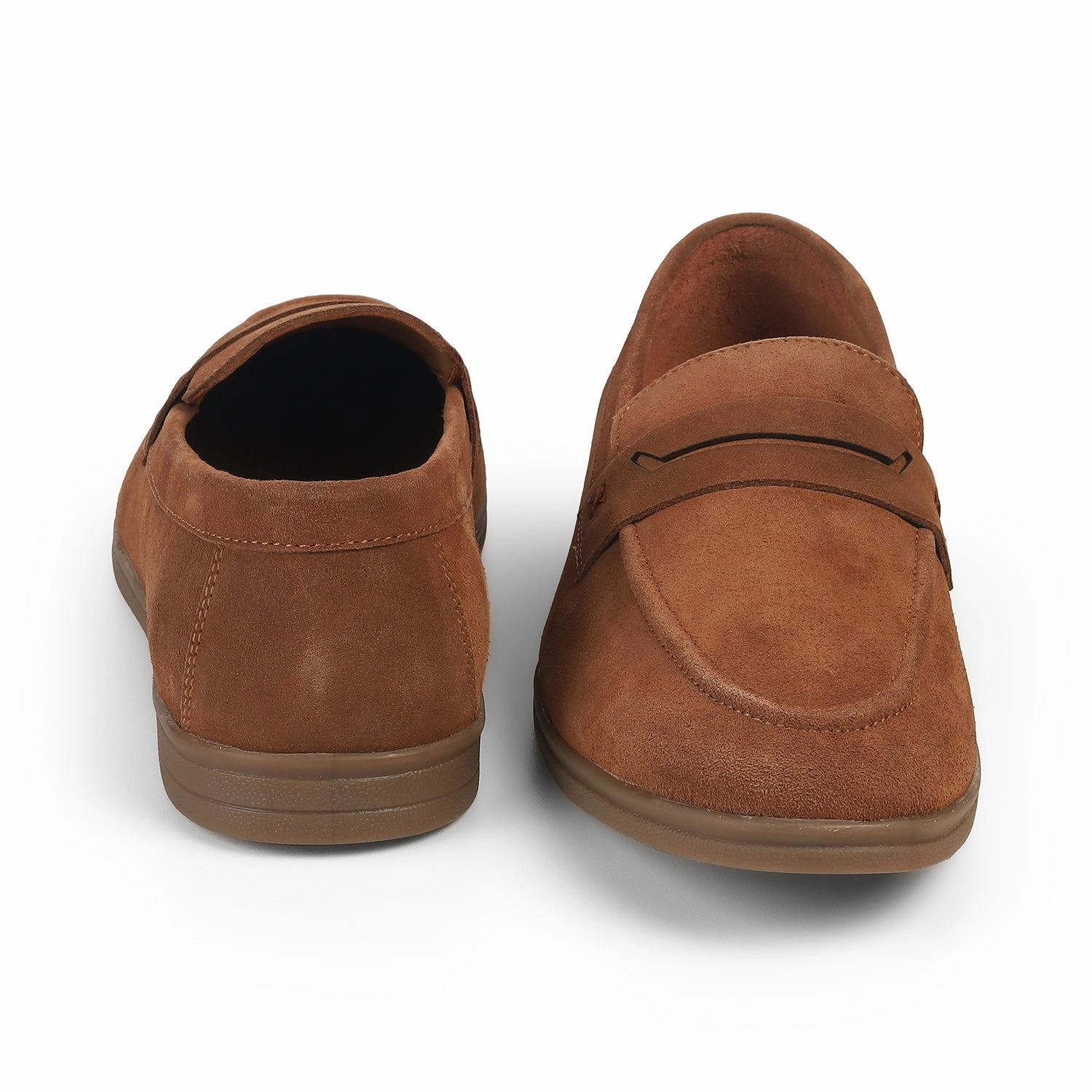 Designer Suede Loafers Tresmode Veni Tan Men's Suede Leather Loafers