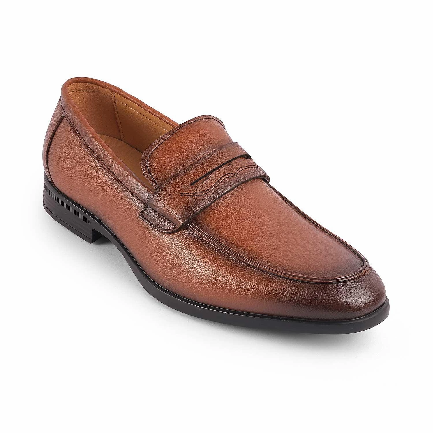 Tresmode Yesi Tan Men's Leather Penny Loafers Driving Loafers Suede