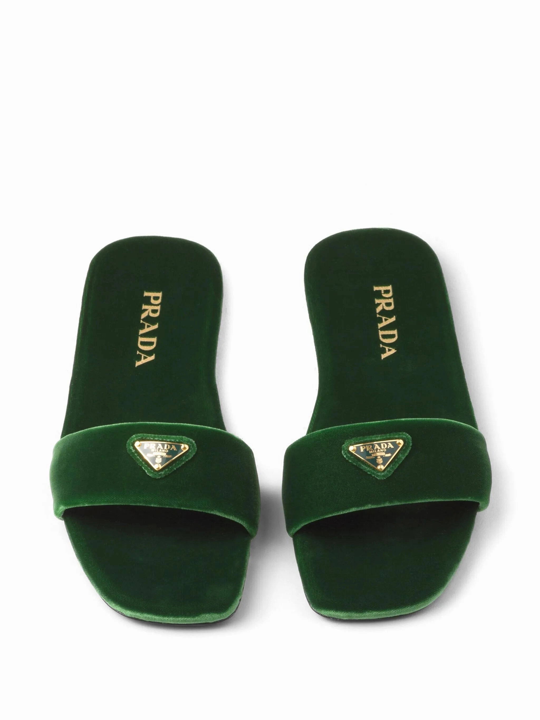 triangle-logo velvet slides Oofos Recovery Slippers