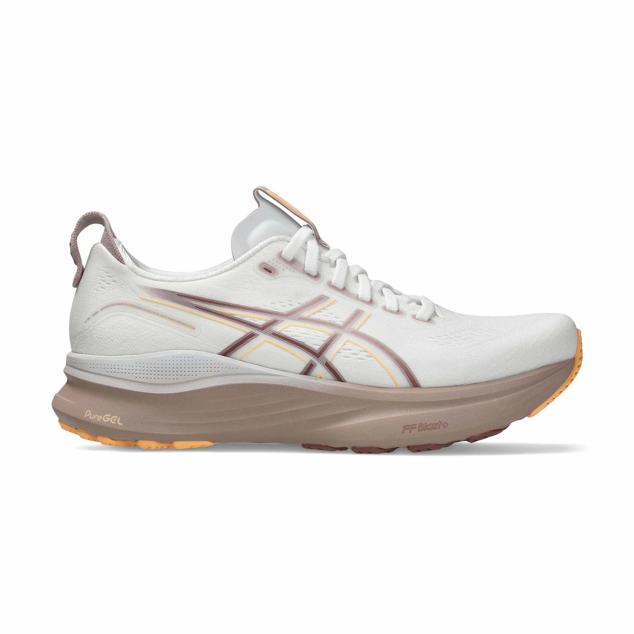 ASICS | Women's Gel-Kayano 32 Running Shoes - White/Orange Glow Top Of The Line Asics Running Shoe