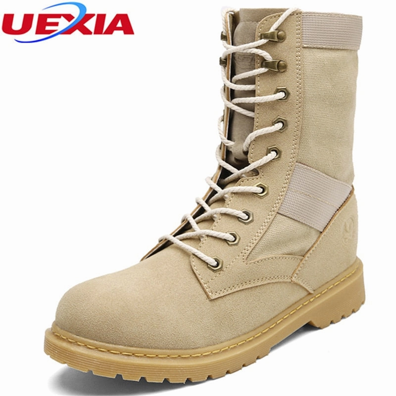 Affordable Ankle Boots UEXIA High Quality Men Boots Canvas Casual Shoes Lace-up Shoes Packer Camel Boots Popular fashion Chukka Non-slip Handmade botas