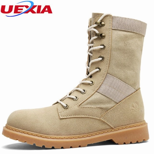 Penny Ankle Boots UEXIA High Quality Men Boots Canvas Casual Shoes Lace-up Shoes Packer Camel Boots Popular fashion Chukka Non-slip Handmade botas