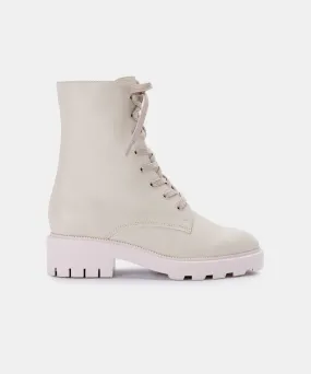 LOTTIE BOOTS IVORY LEATHER - re:vita Combat Boots High