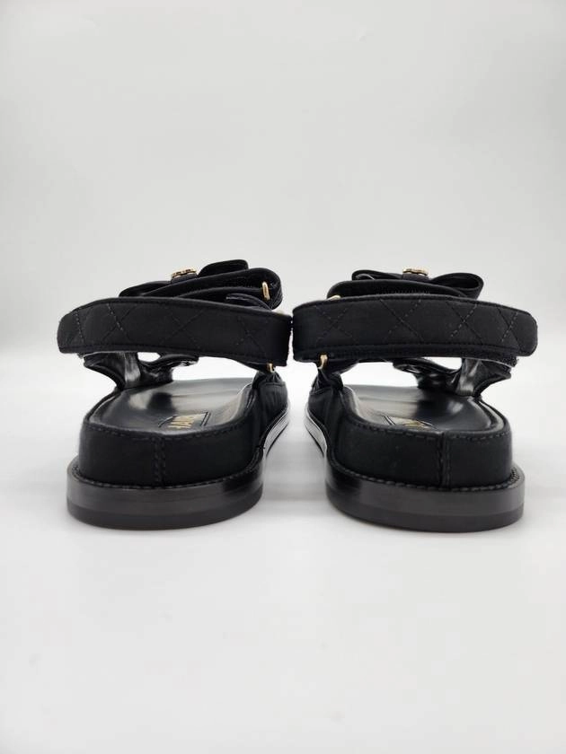 WoMen's Ribbon Velcro Sandals Black Chanel Sandals With Platform