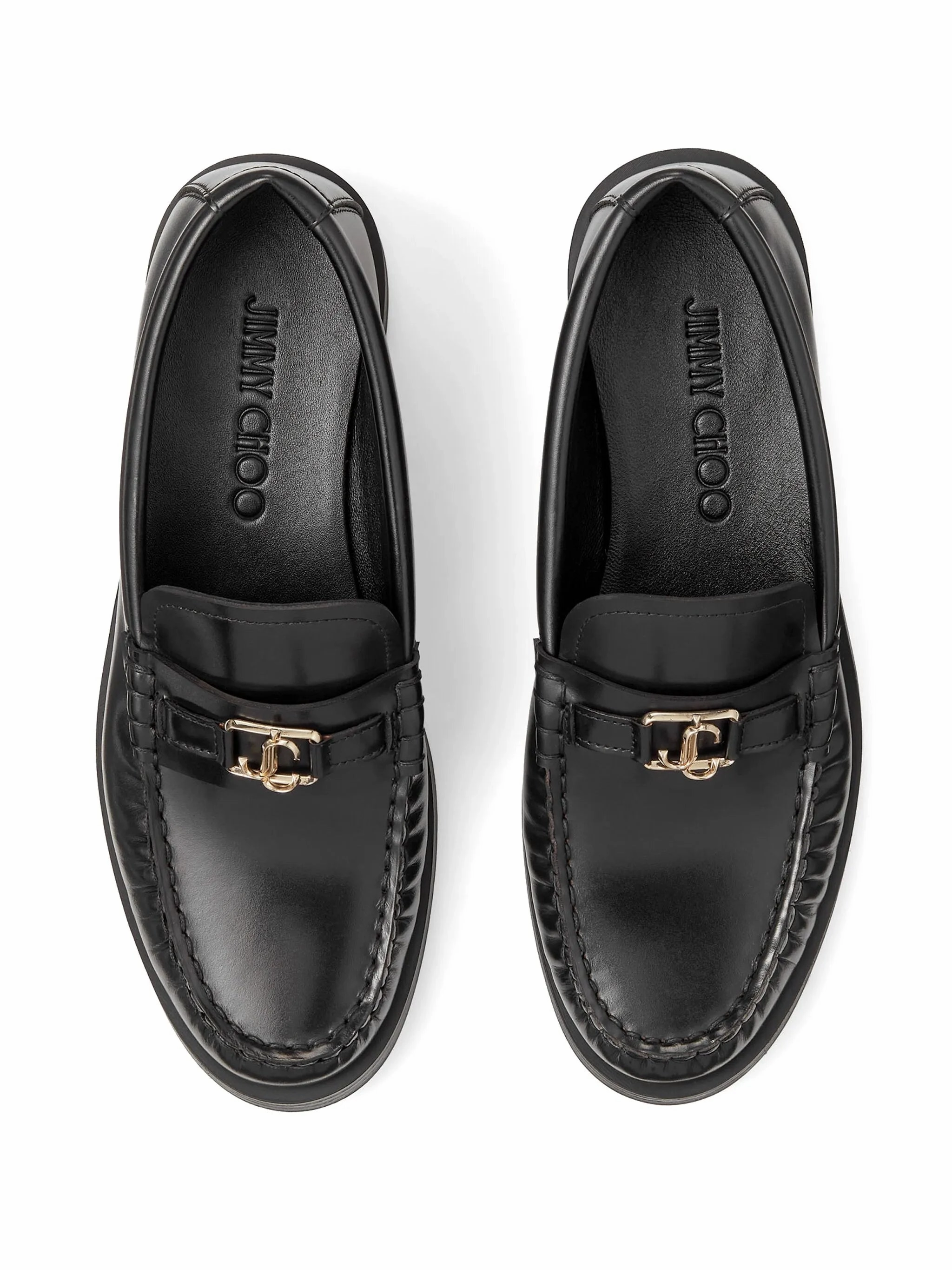 Addie logo-plaque leather loafers Fur Mule Loafers