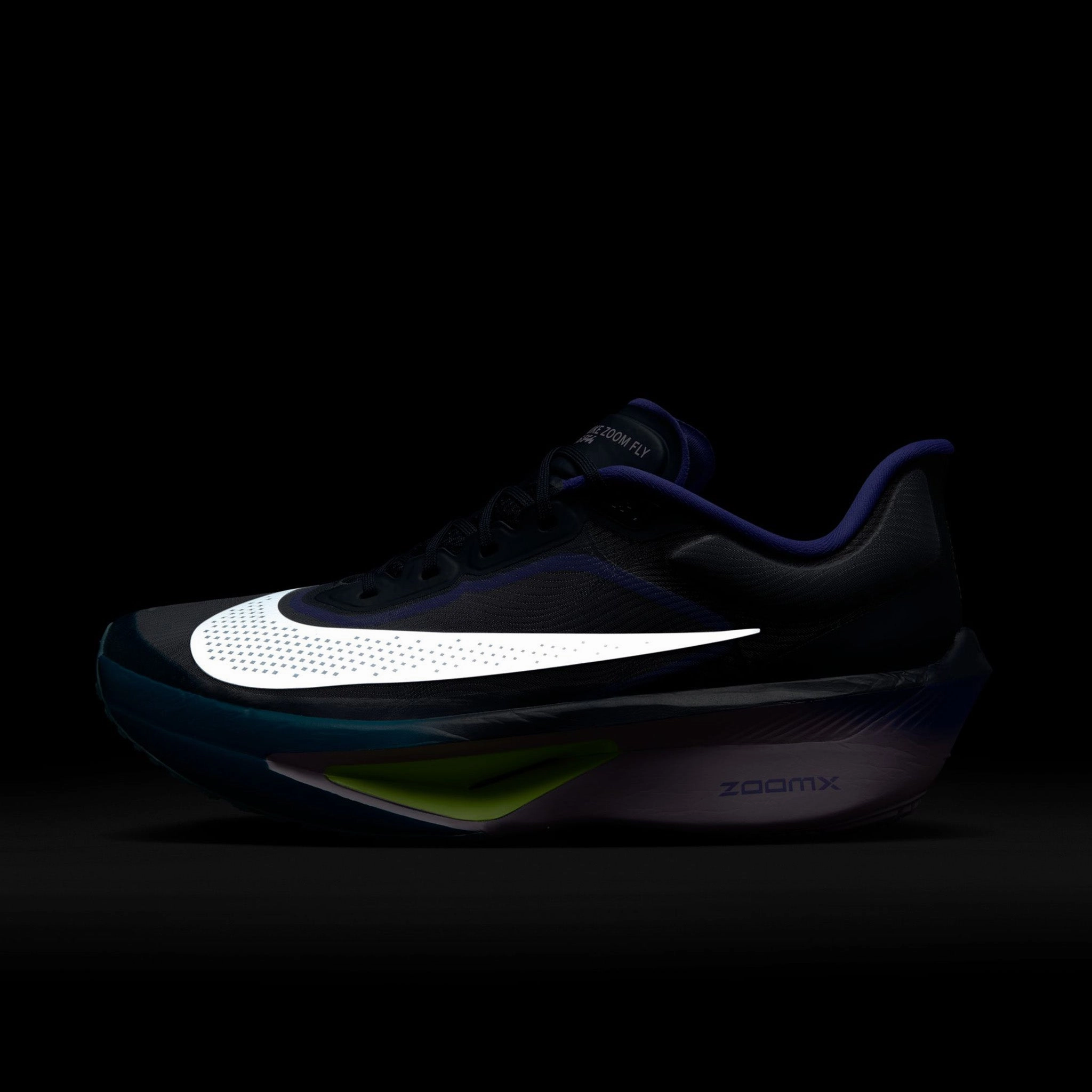 Nike | Men's Zoom Fly 6 Road Running Shoes - Obsidian/White-Persian Violet-Volt Nike Closeout Running Shoes