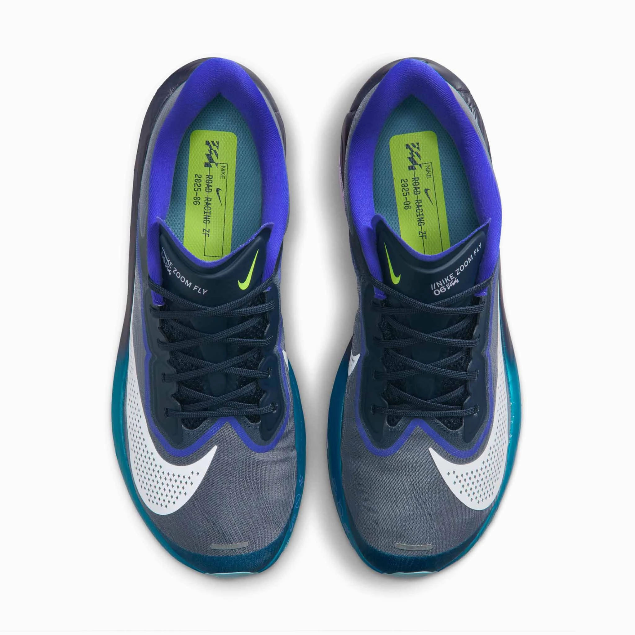 Nike | Men's Zoom Fly 6 Road Running Shoes - Obsidian/White-Persian Violet-Volt Throwback Nike Shoes