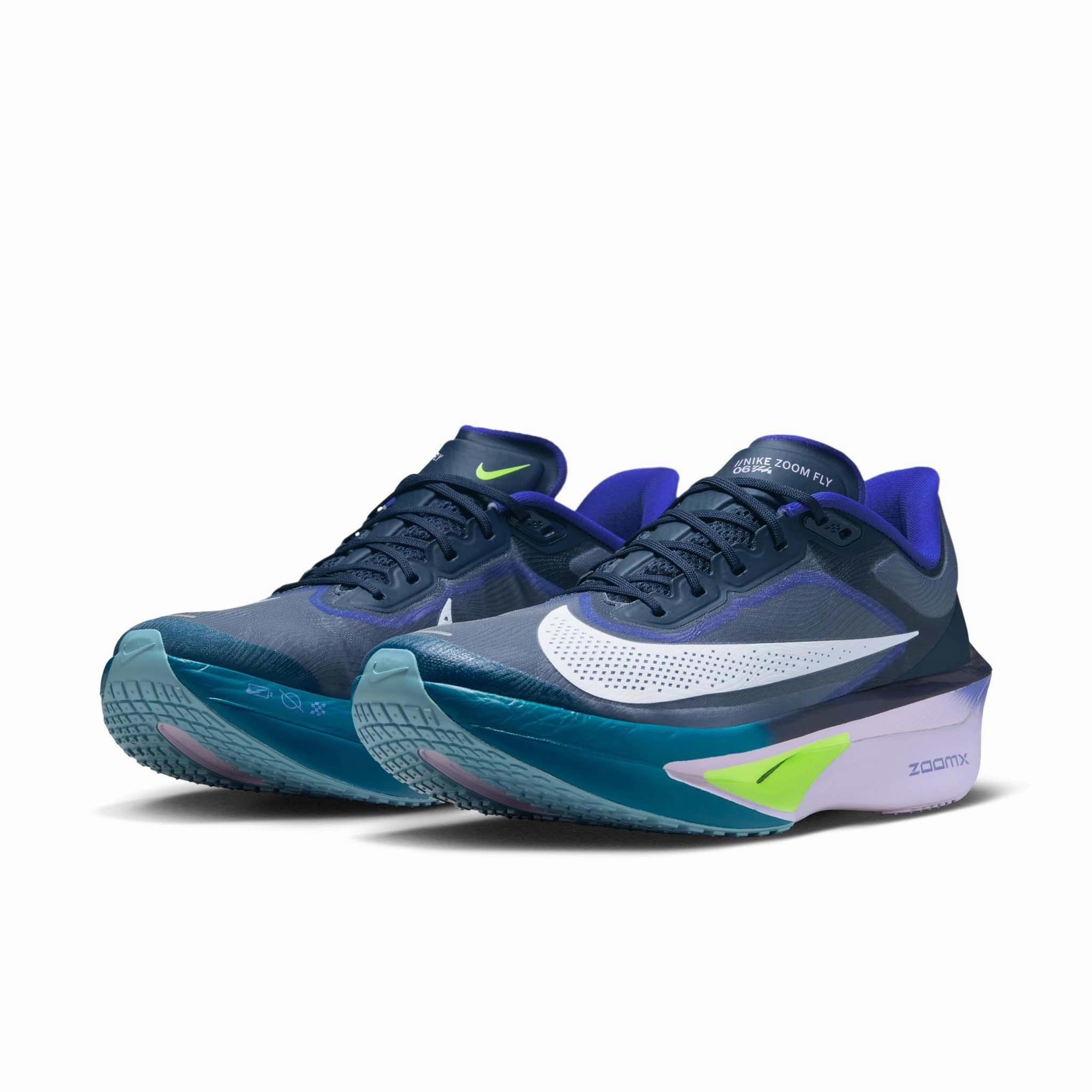 Nike Astros Shoes Nike | Men's Zoom Fly 6 Road Running Shoes - Obsidian/White-Persian Violet-Volt
