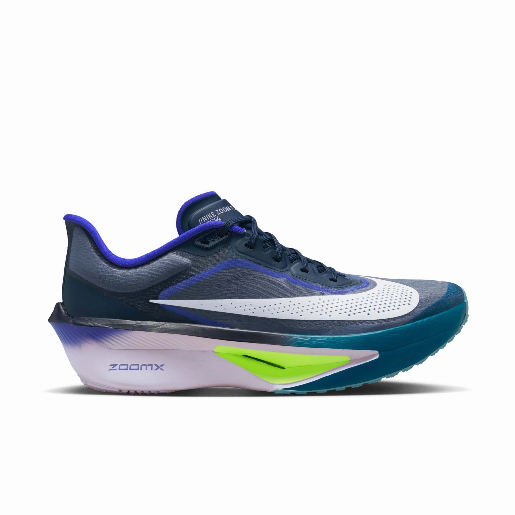 Nike | Men's Zoom Fly 6 Road Running Shoes - Obsidian/White-Persian Violet-Volt Nike Shoes Wings