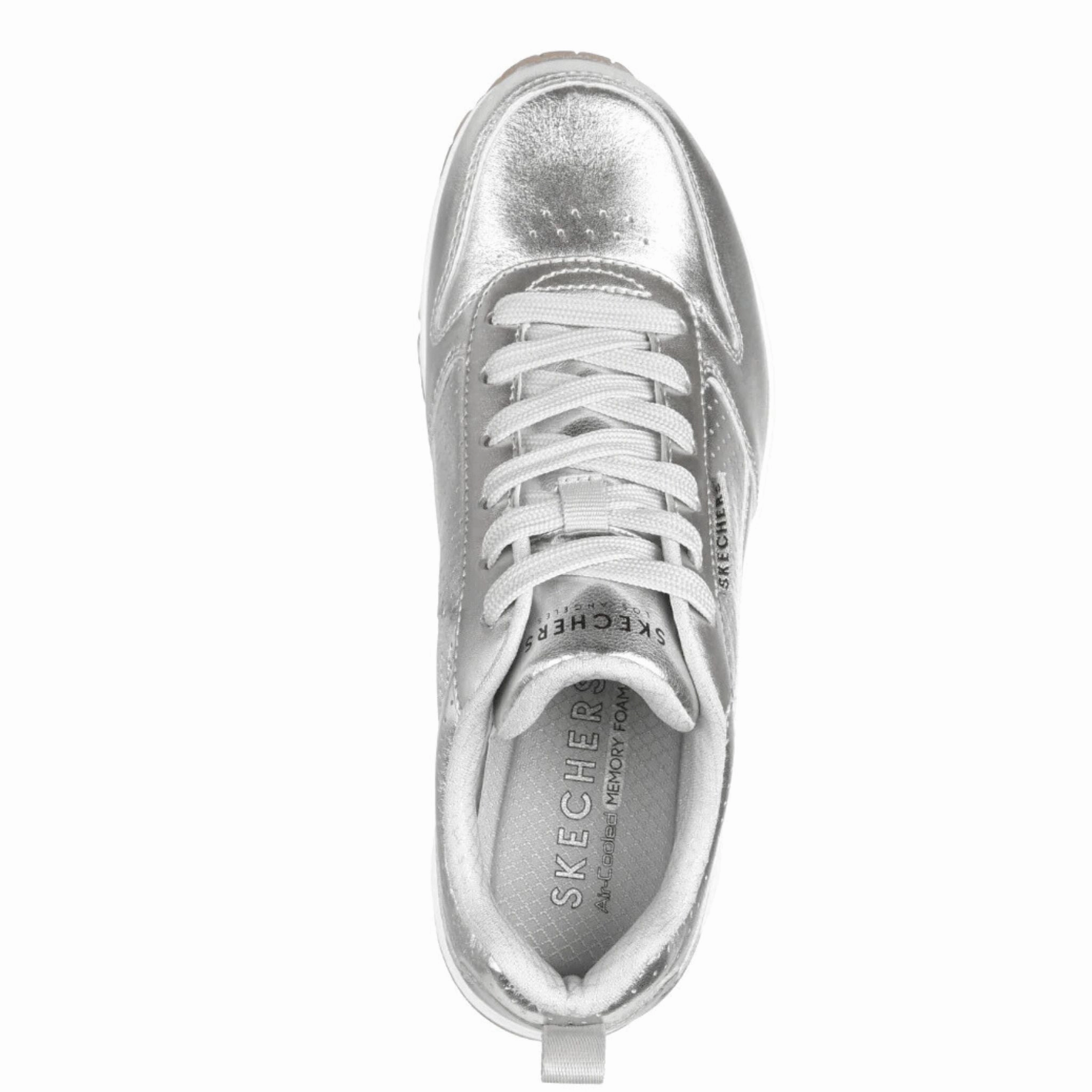Shoes In Tokyo Skechers Women's 177109 Uno Metallixs Silver Casual Shoes