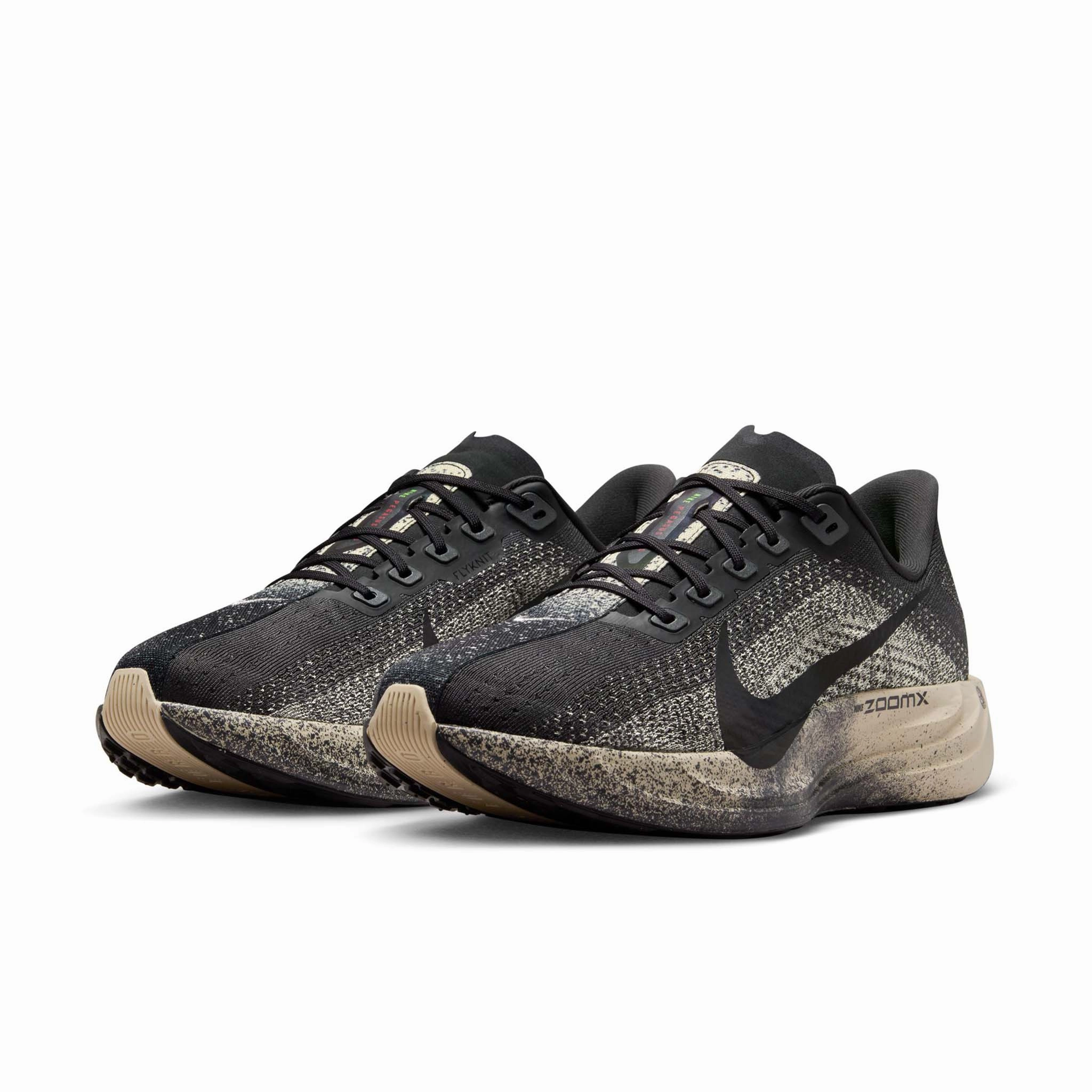 Nike Phoenix Waffle Shoes Nike | Men's Pegasus Plus Road Running Shoes - Oatmeal/Black-Anthracite-Volt