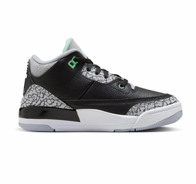 Top Ten Nike Shoes Nike Kids' Air Jordan 3 Retro Shoes - Black / Green Glow / Wolf Grey / White