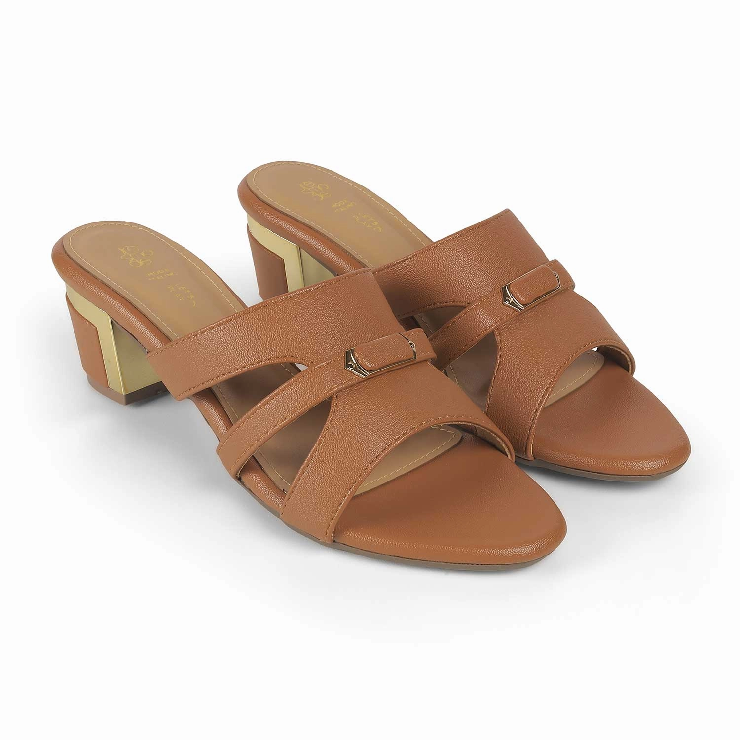 Sandals Royal Bahamian In Nassau Bahamas Tresmode Slick Tan Women's Dress Block Heel Sandals