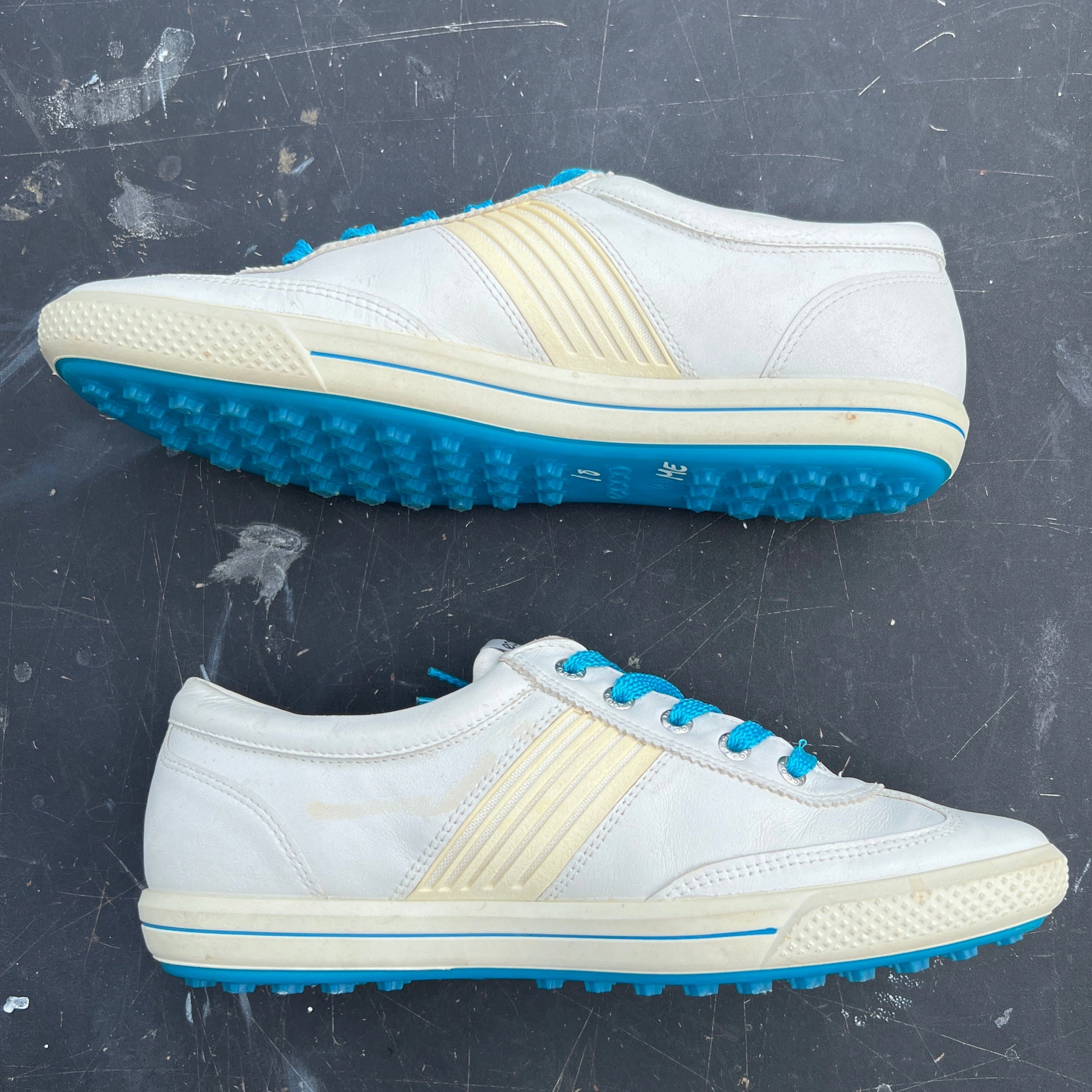 Discount For Nurses Womens Ecco Spikeless Golf Shoe 41EU White/Blue Hydrowmax  Leather