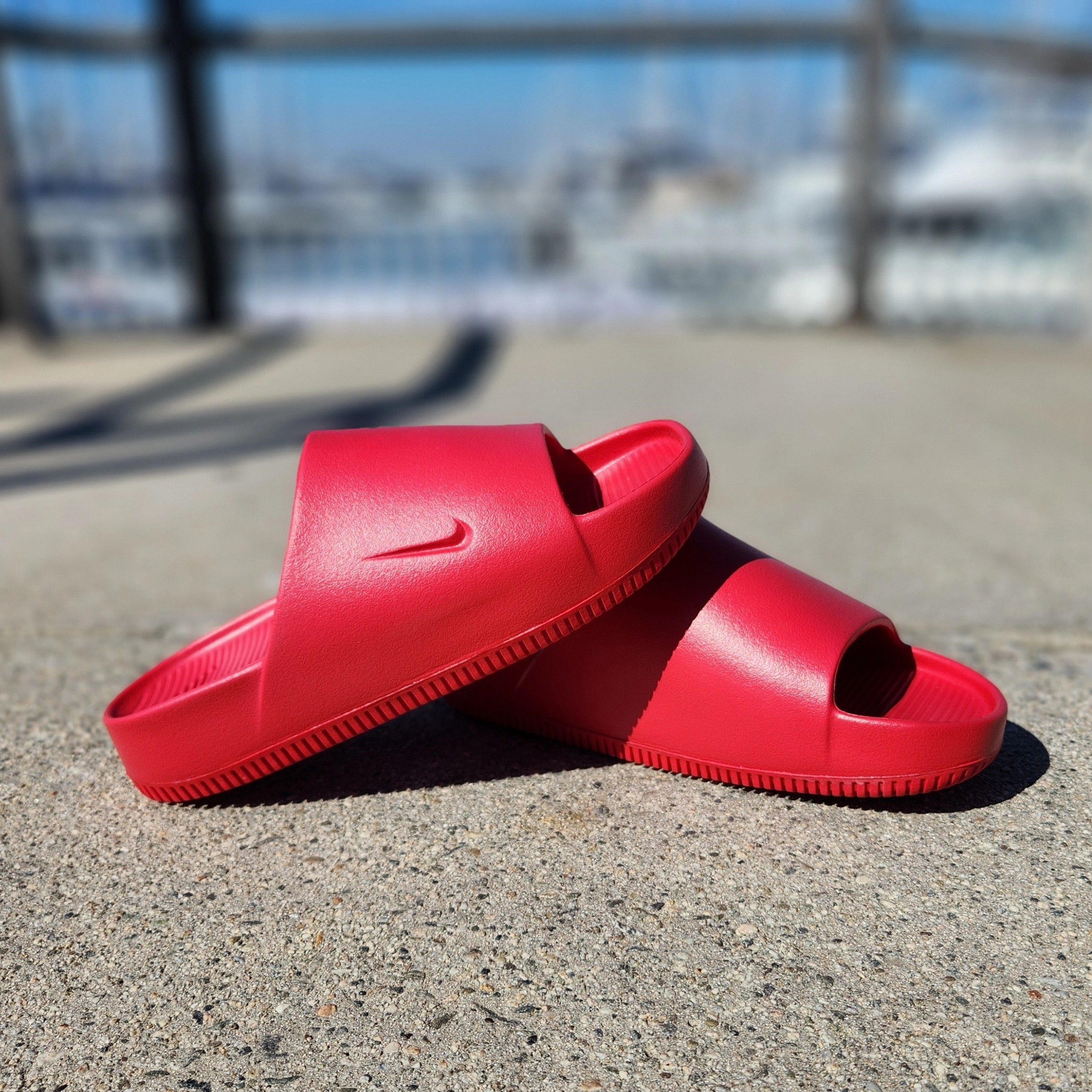 Nike Calm Slides 'RED OCTOBER' Quilted Slippers