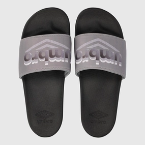 Umbro Mens Slide Sandals Grey Holiday Slippers