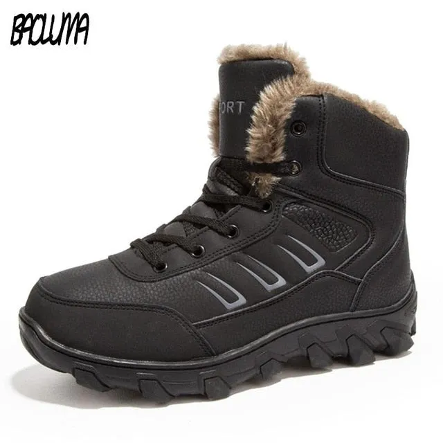 Work Boot Chelsea Genuine Leather Men Winter Boots Combat Ankle Boots Work Breathable Durable Men Army Forces Rubber Mid-calf High Top Boots Shoes