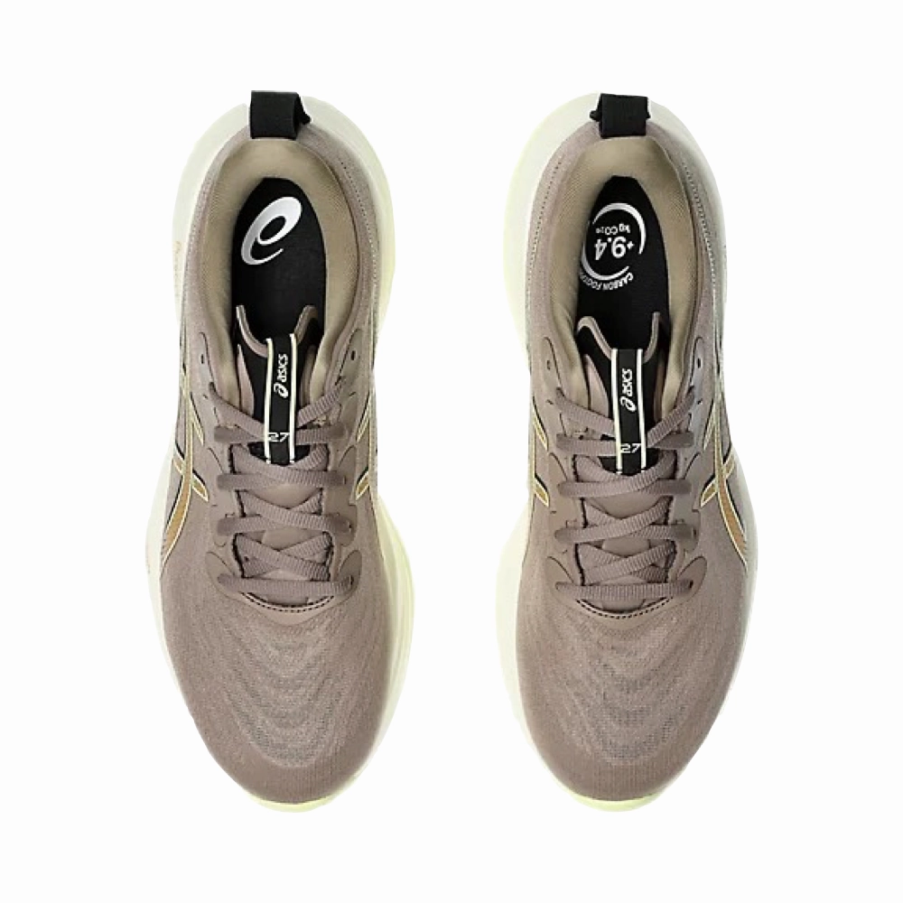 Asics Gel-cumulus 23 Mesh Knit Running Shoes Asics Men's Gel-Cumulus 27 Sneaker in Taupe Grey/Black