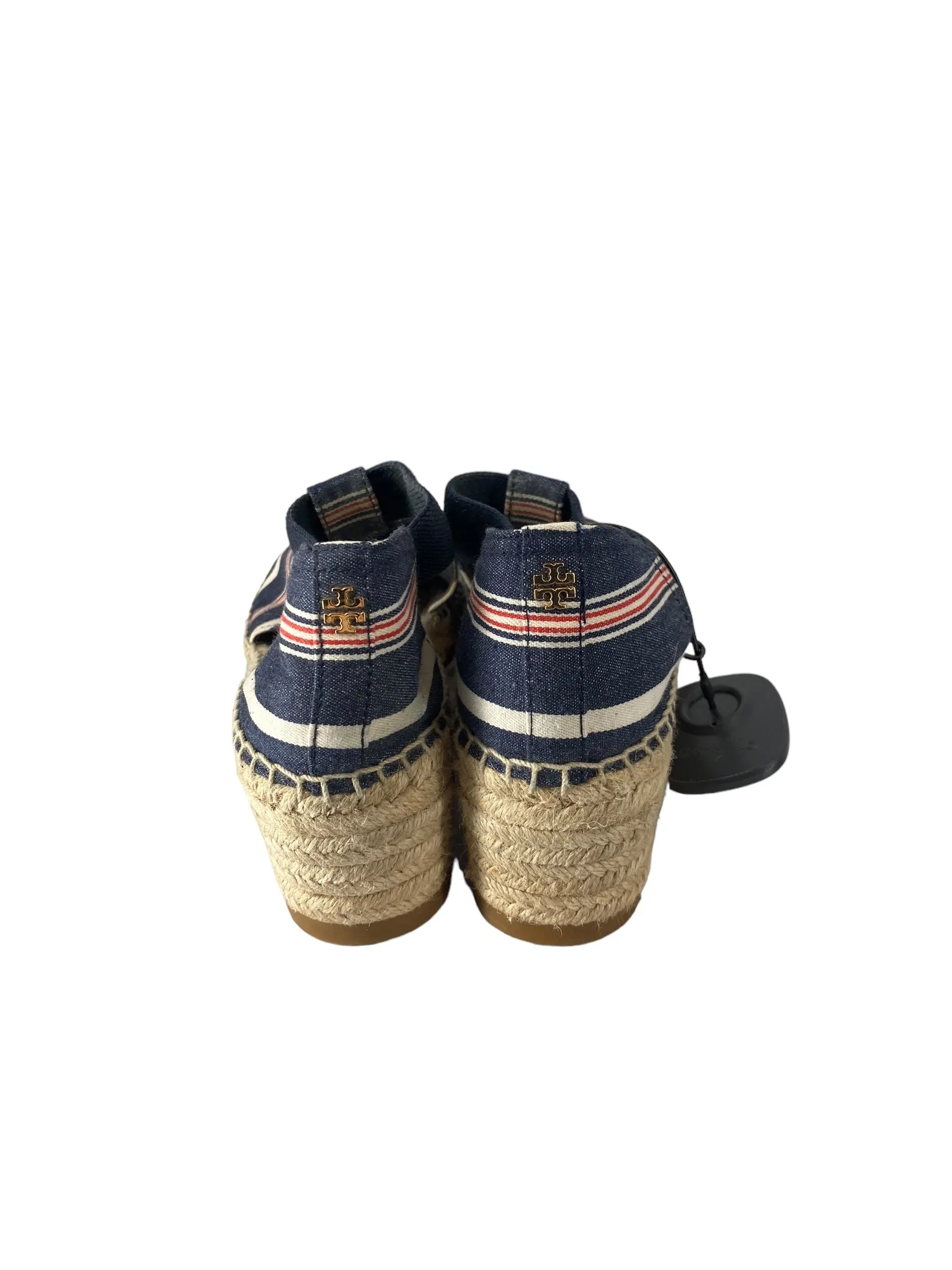 High Heels On My Tippies Meaning Shoes Heels Wedge By Tory Burch In Striped Pattern, Size: 8