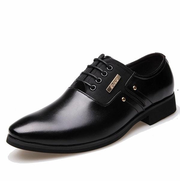 Balmoral Oxfords NPEZKGC Men Dress Shoes Slip-on Black Oxford Shoes For Men Flats Leather Fashion Men Shoes Breathable Comfortable Zapatos Hombre