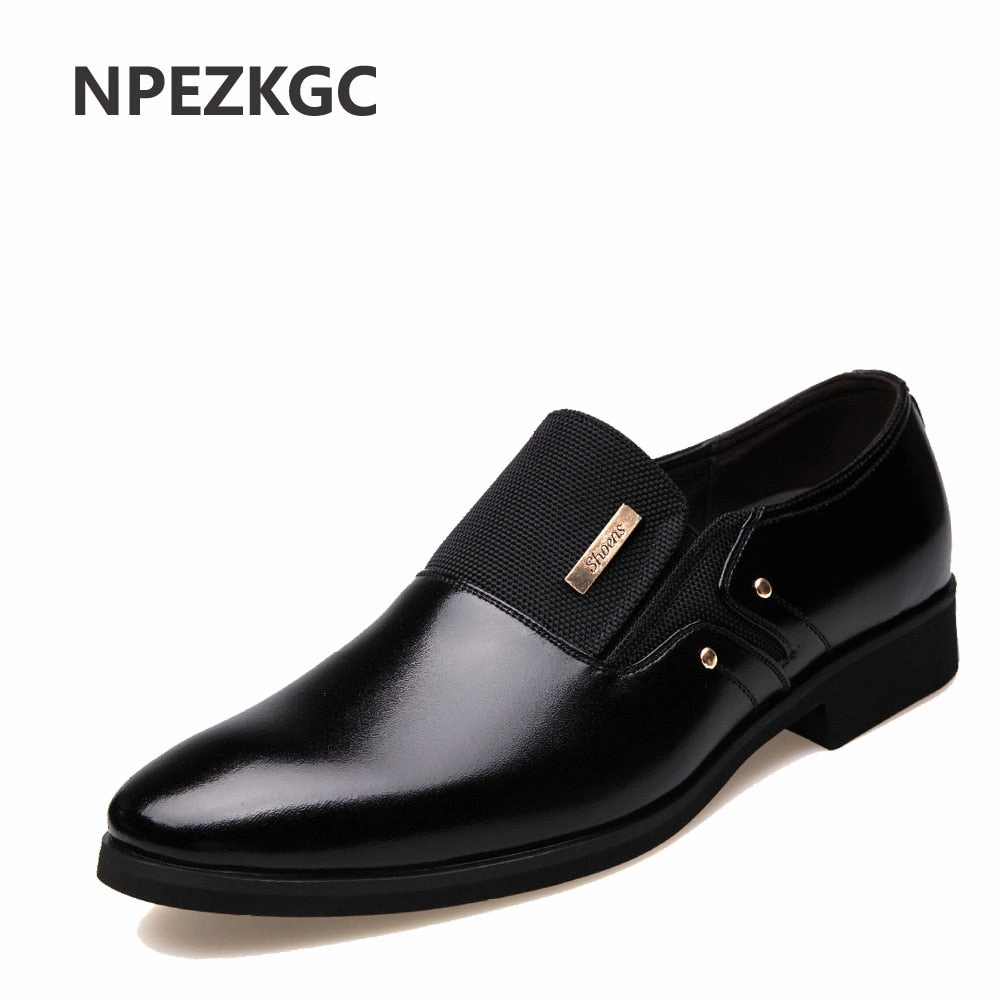 Antony's Oxford NPEZKGC Men Dress Shoes Slip-on Black Oxford Shoes For Men Flats Leather Fashion Men Shoes Breathable Comfortable Zapatos Hombre