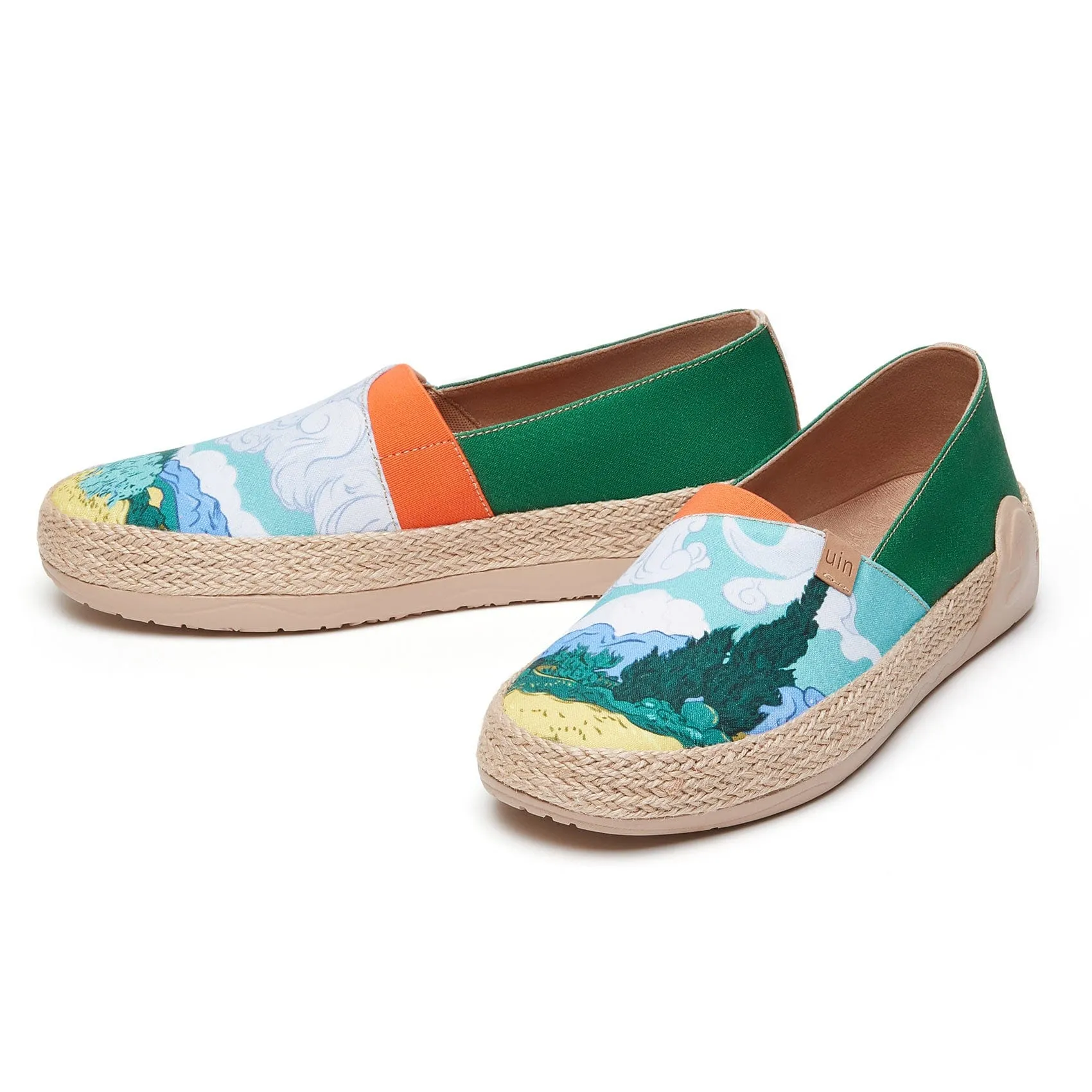 Tory Burch Espadrille Sandals Van Gogh Wheatfield with Cypresses Marbella I Women