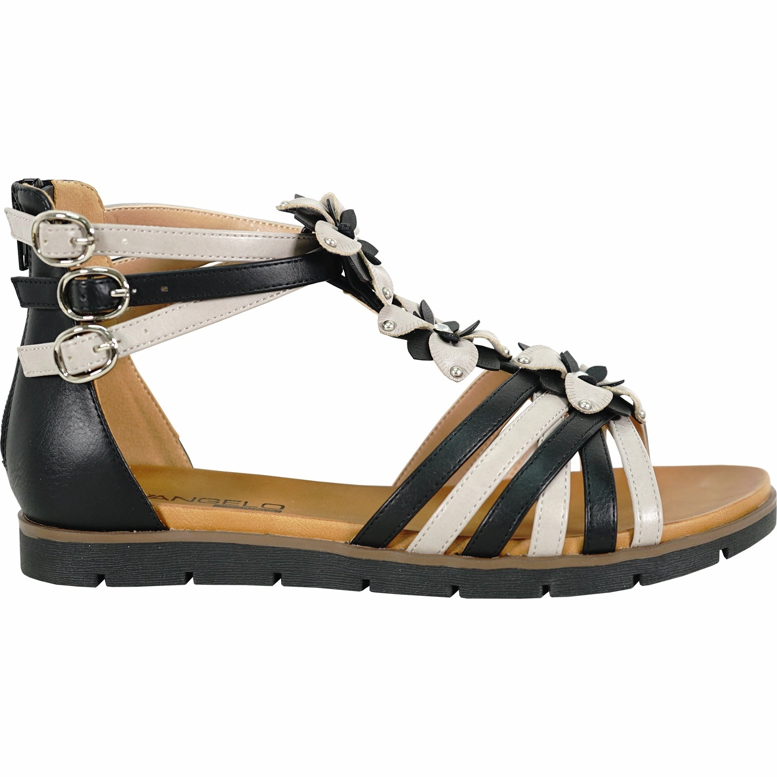 Wedge Closed Toe Sandals VANGELO Women Sandal LILA Comfort Flat Sandal Black