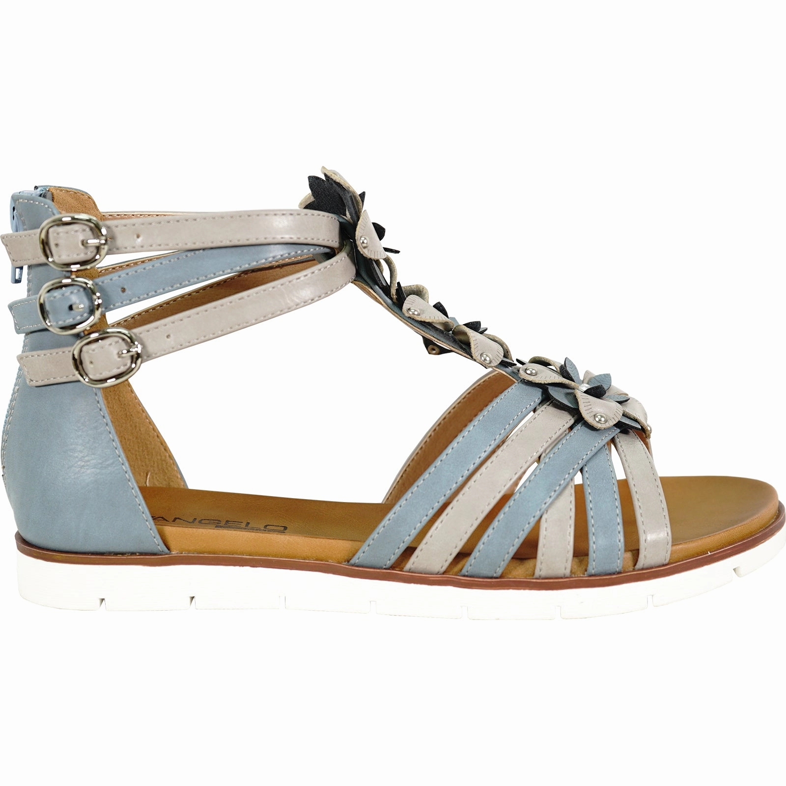 VANGELO Women Sandal LILA Comfort Flat Sandal Blue Resort Costa Rica