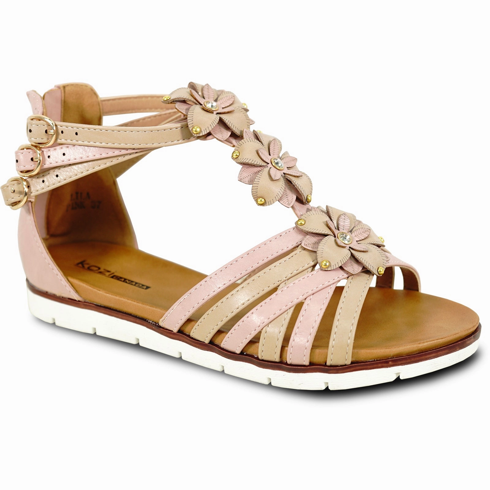 Sandals Brickstone VANGELO Women Sandal LILA Comfort Flat Sandal Pink