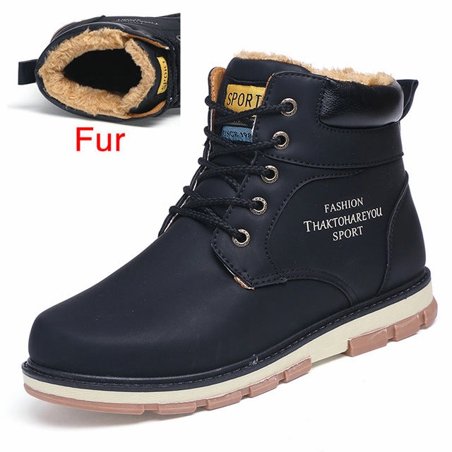 Peter Pan Style Ankle Boots DEKABR Brand Hot Newest Keep Warm Winter Boots Men High Quality pu Leather Wear Resisting Casual Shoes Working Fashion Men Boots