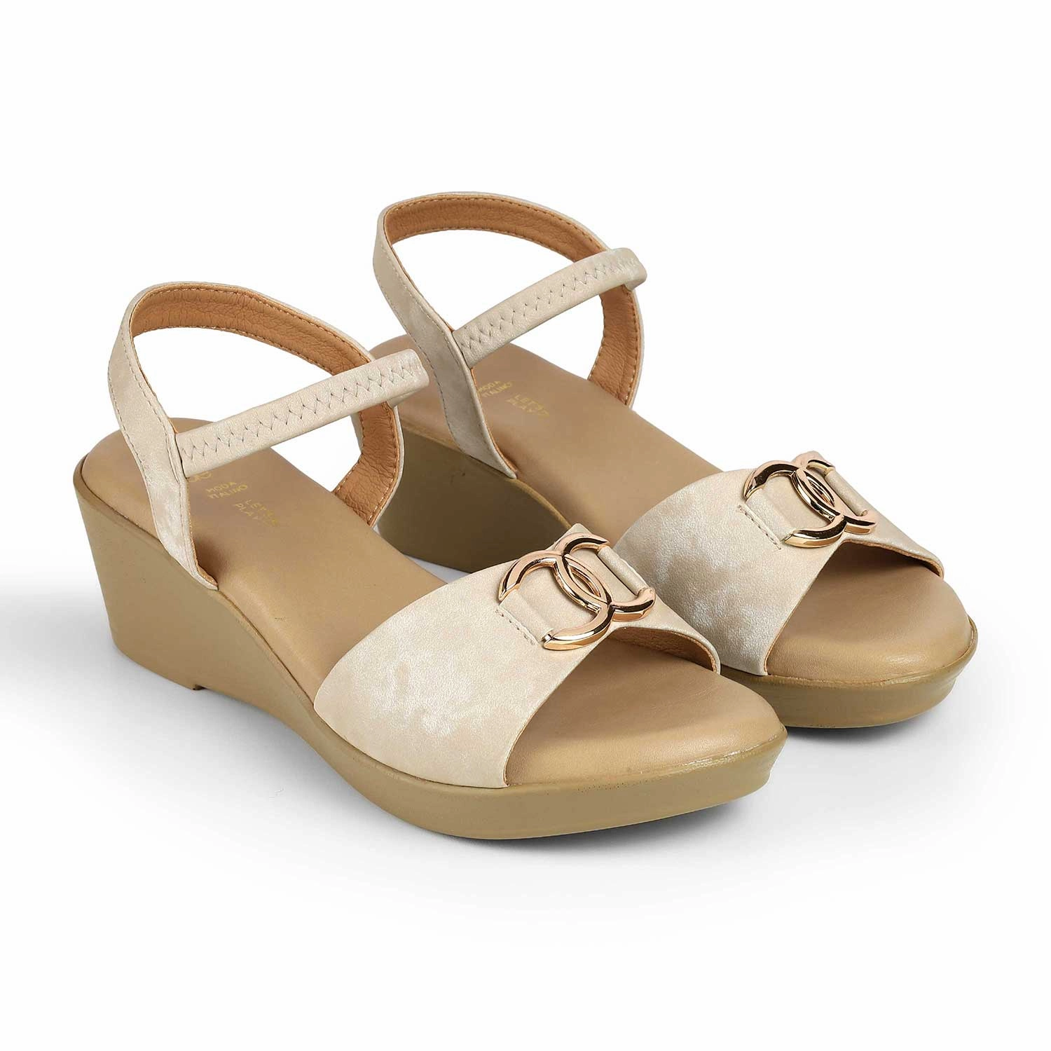 Sandals South Coast Tresmode Rerun Cream Women's Dress Wedge Sandals