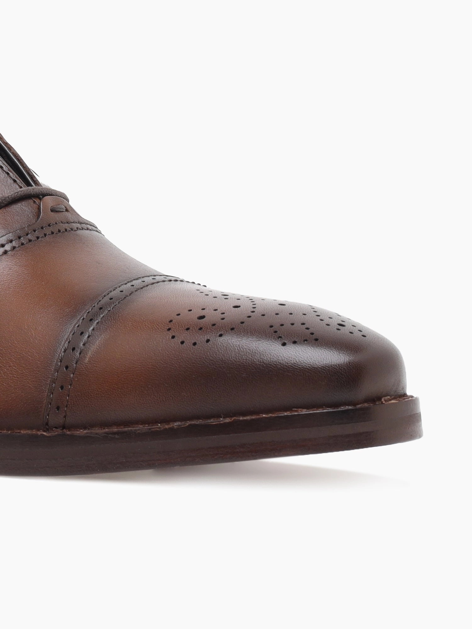 Ankle Strap Oxfords Danridge Cap Toe Tan Leather