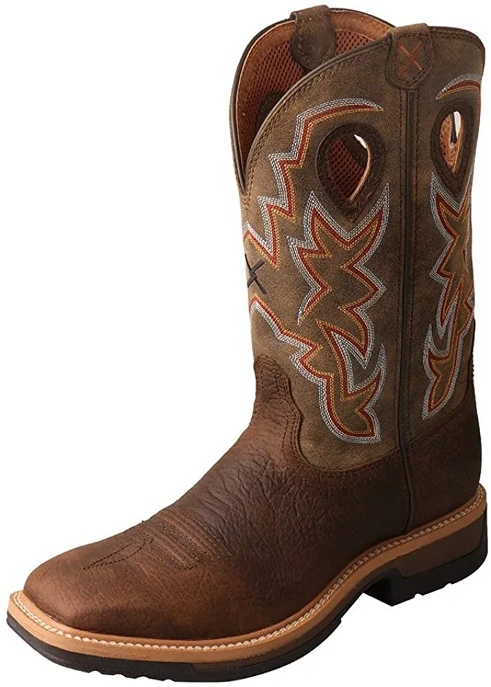 Work Cowboy Boots Twisted X Mens Alloy Toe Lite Western Boots - Casual Boots for Men - Taupe & Bomber, 12 D