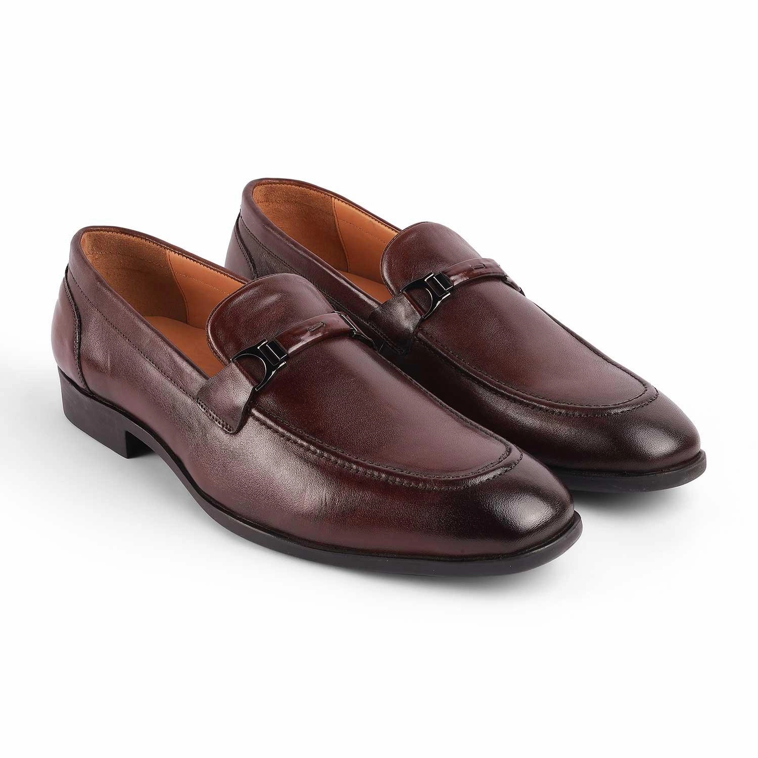 Tresmode Rofel Brown Men's Leather Loafers Gothic Loafers