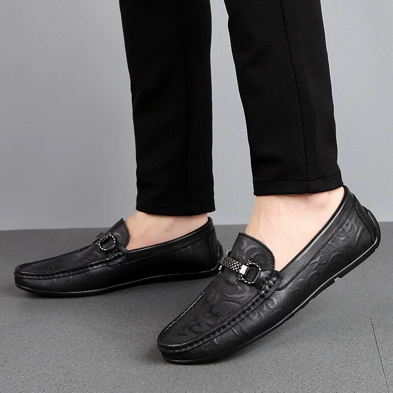 West Louis Designer Unique Pattern Leather Mocassins Croco Loafers