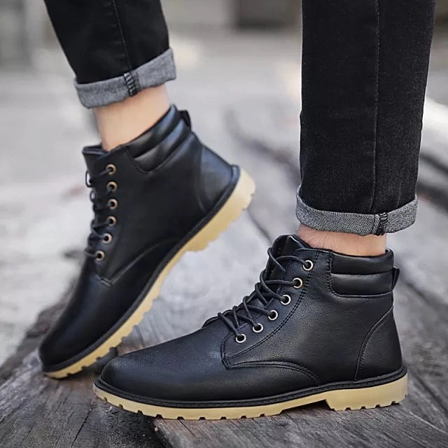 West Louis High-top Lace-Up Martin Boots Motorbike Ankle Boots