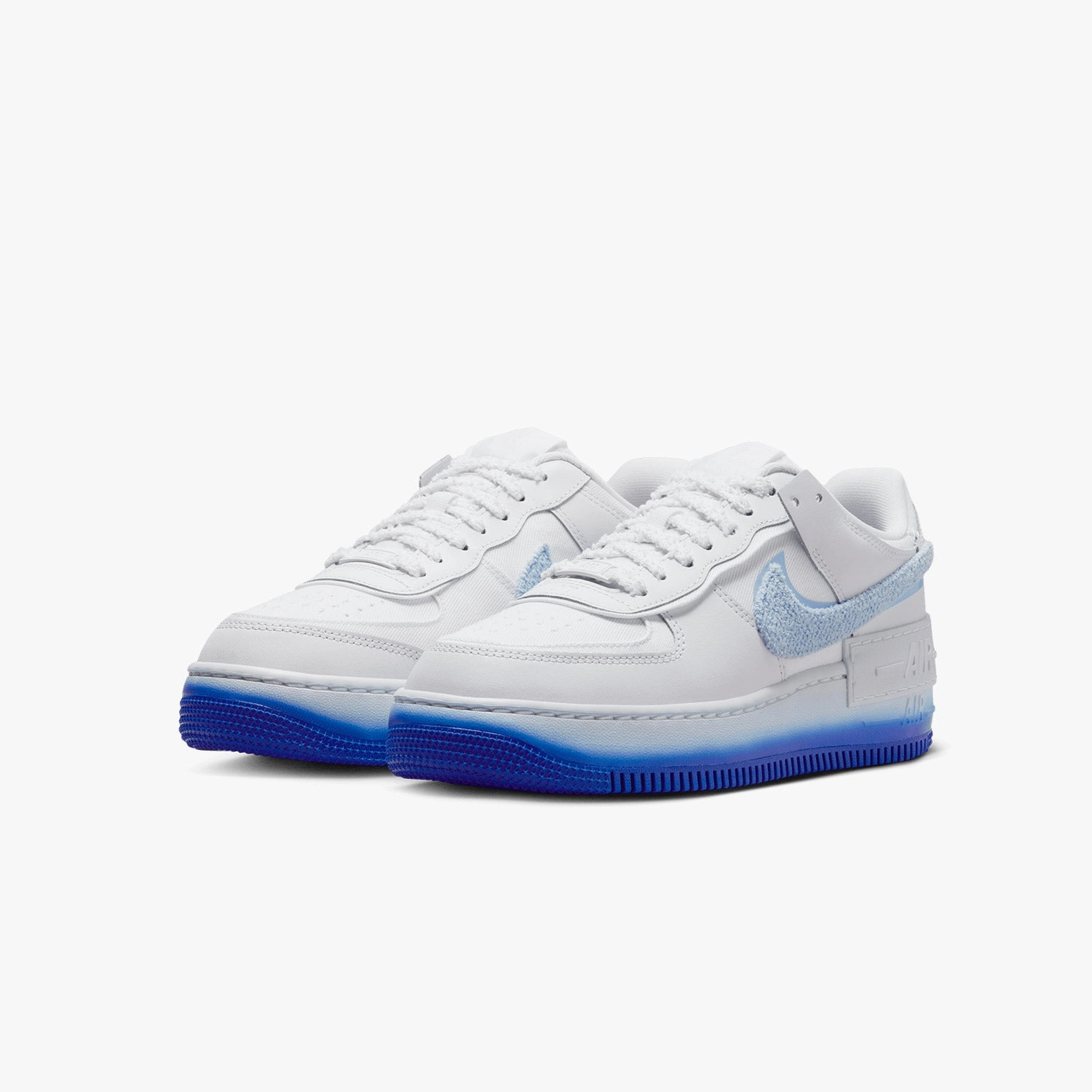 Navy Nike Shoes Women's Air Force 1 Shadow  "Chenille Swoosh"