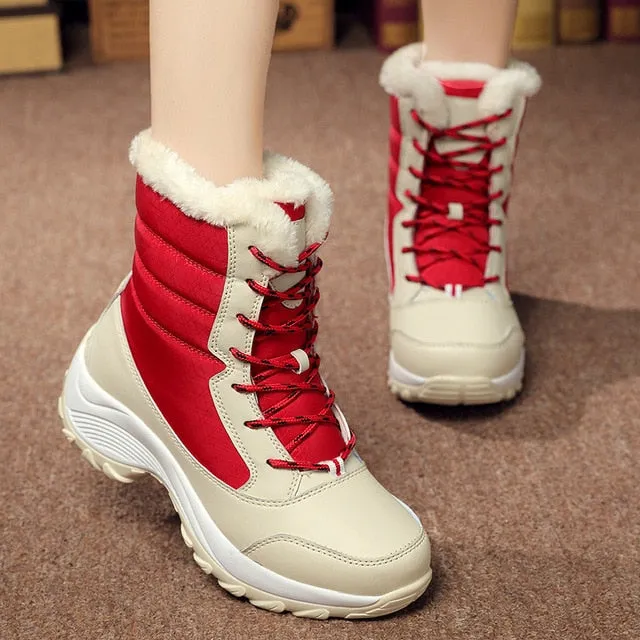 Women Shoes 2019 KUIDFAR Women Boots Warm Winter Boots Ankle Botas Cotton Waterproof Winter Shoes Fashion Snow Boots Moncler Carol Hiking Boot