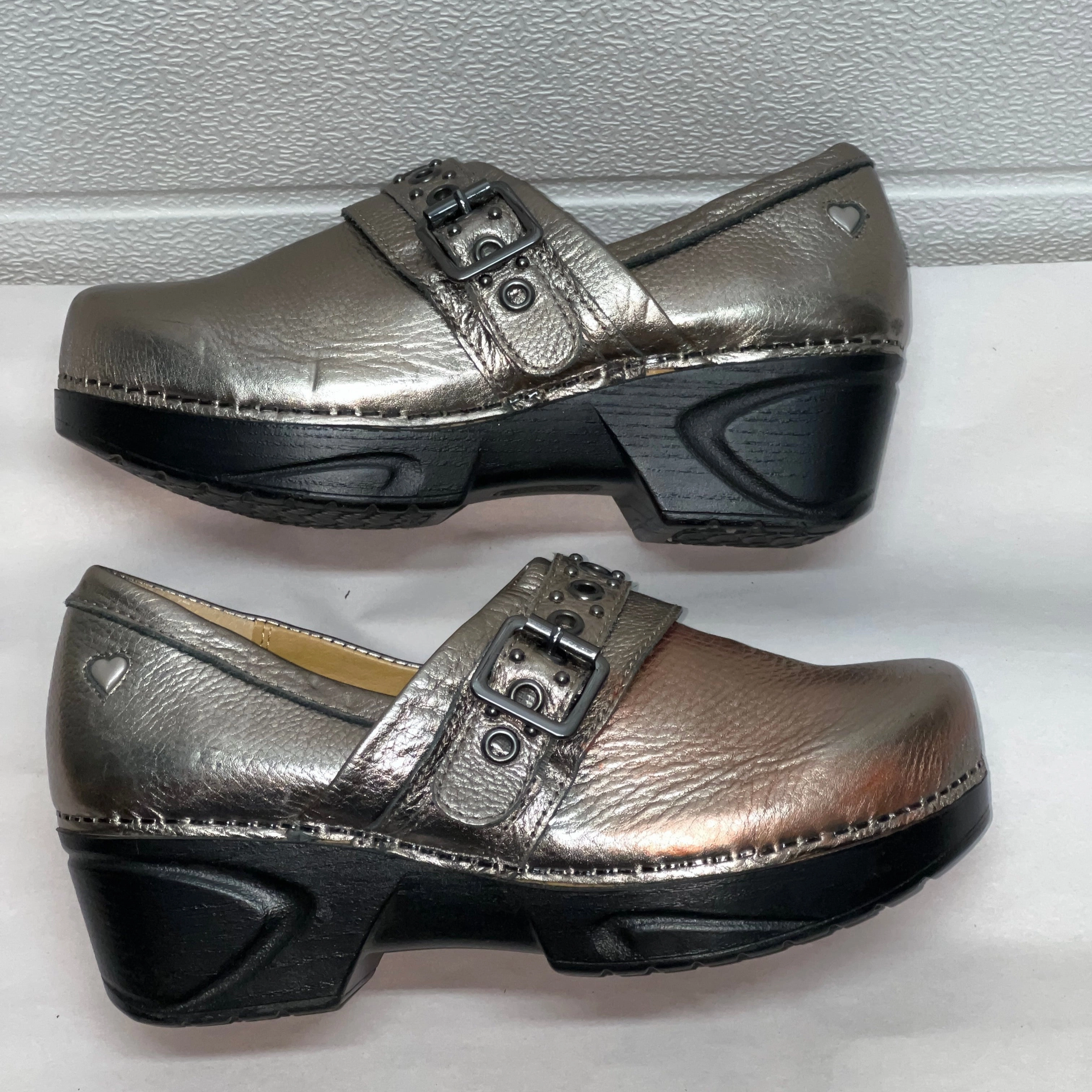 Womens Nurse Mates chelsea  Pillow-top Clog 7M Anthracite Leather Wear Out Fast