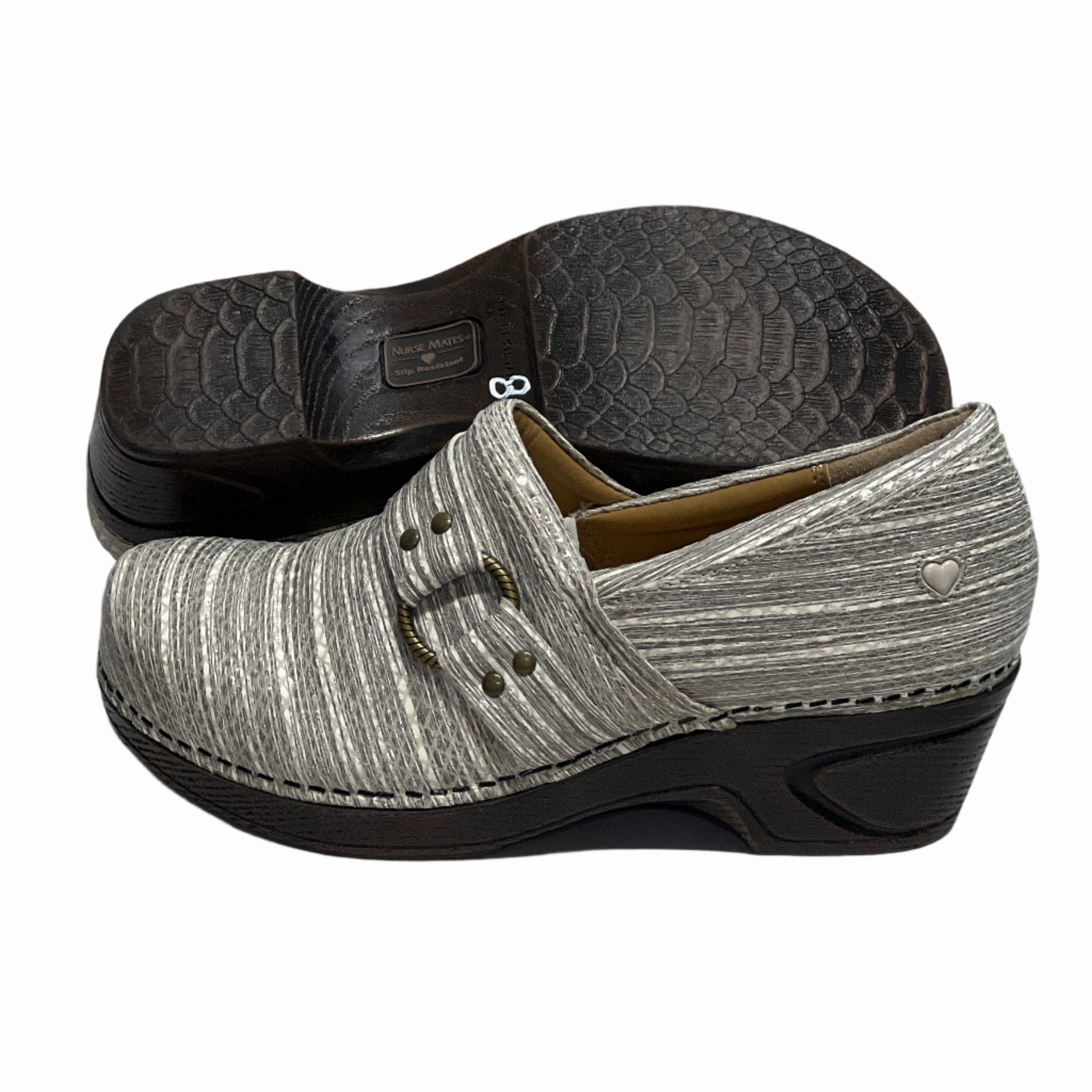 Shoes Online Canada Womens Nurse Mates Dakota Pillow-top Comfort  Clog 8M Grey Timber Leather