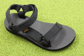 Women's Universal Sandal- Black Nylon Sandals Leather Slides