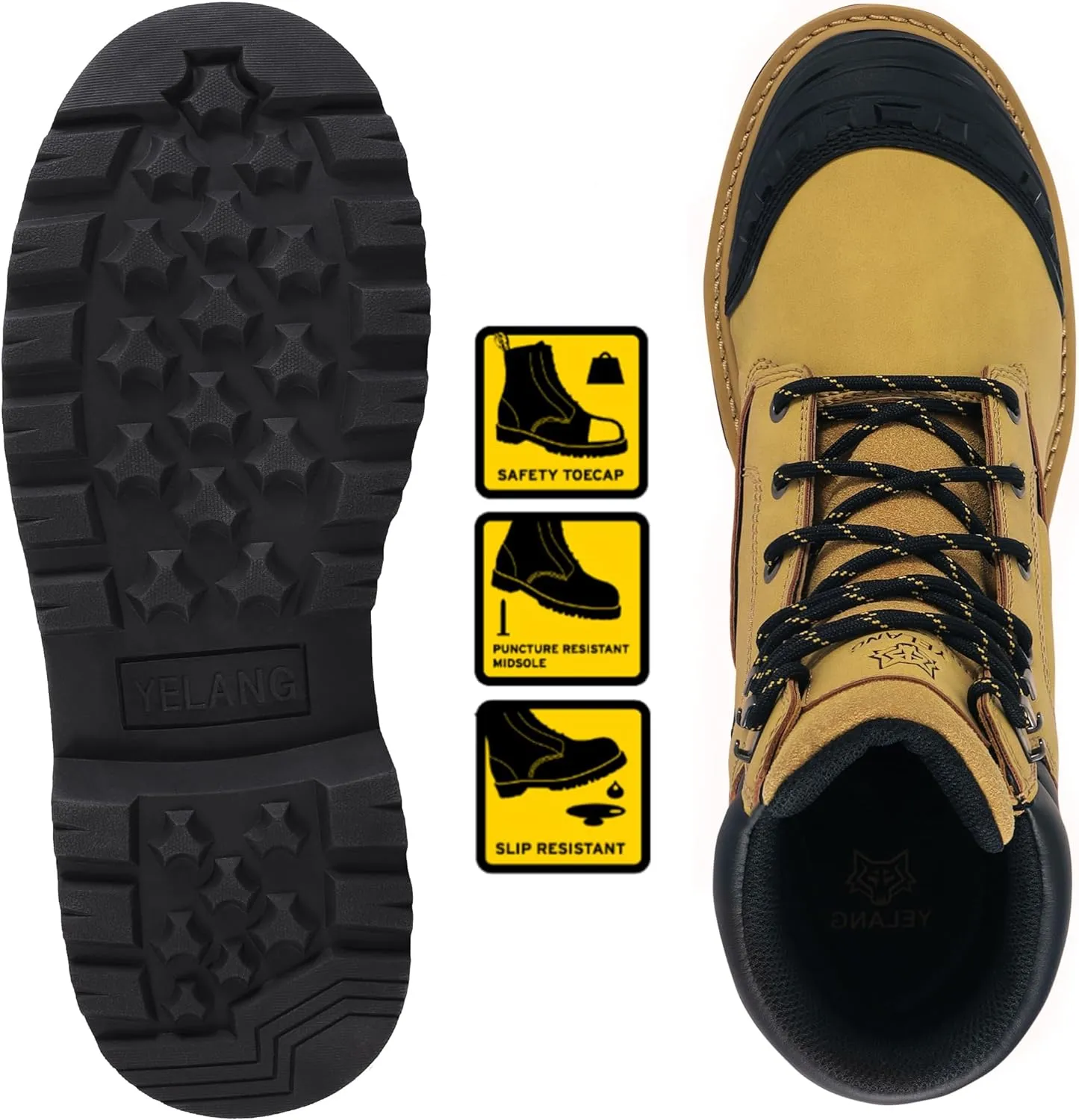 Men's Steel Toe Safety Work Boot Low Cut Slip On Work Boots