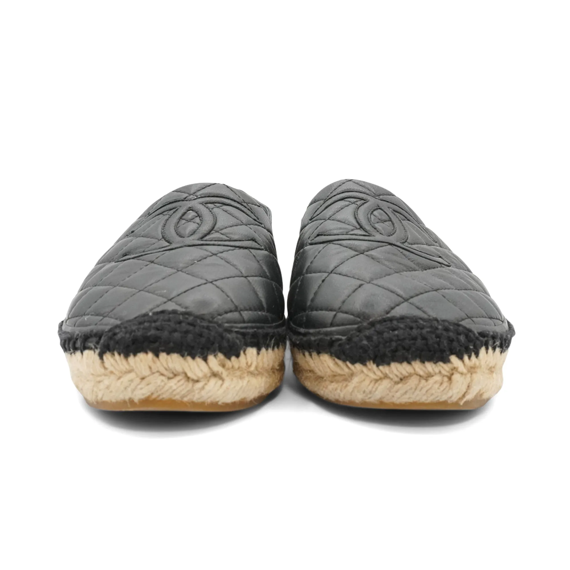 Chanel 'CC Quilted' Espadrille - Women's 40 Espadrilles Flats Ankle Strap