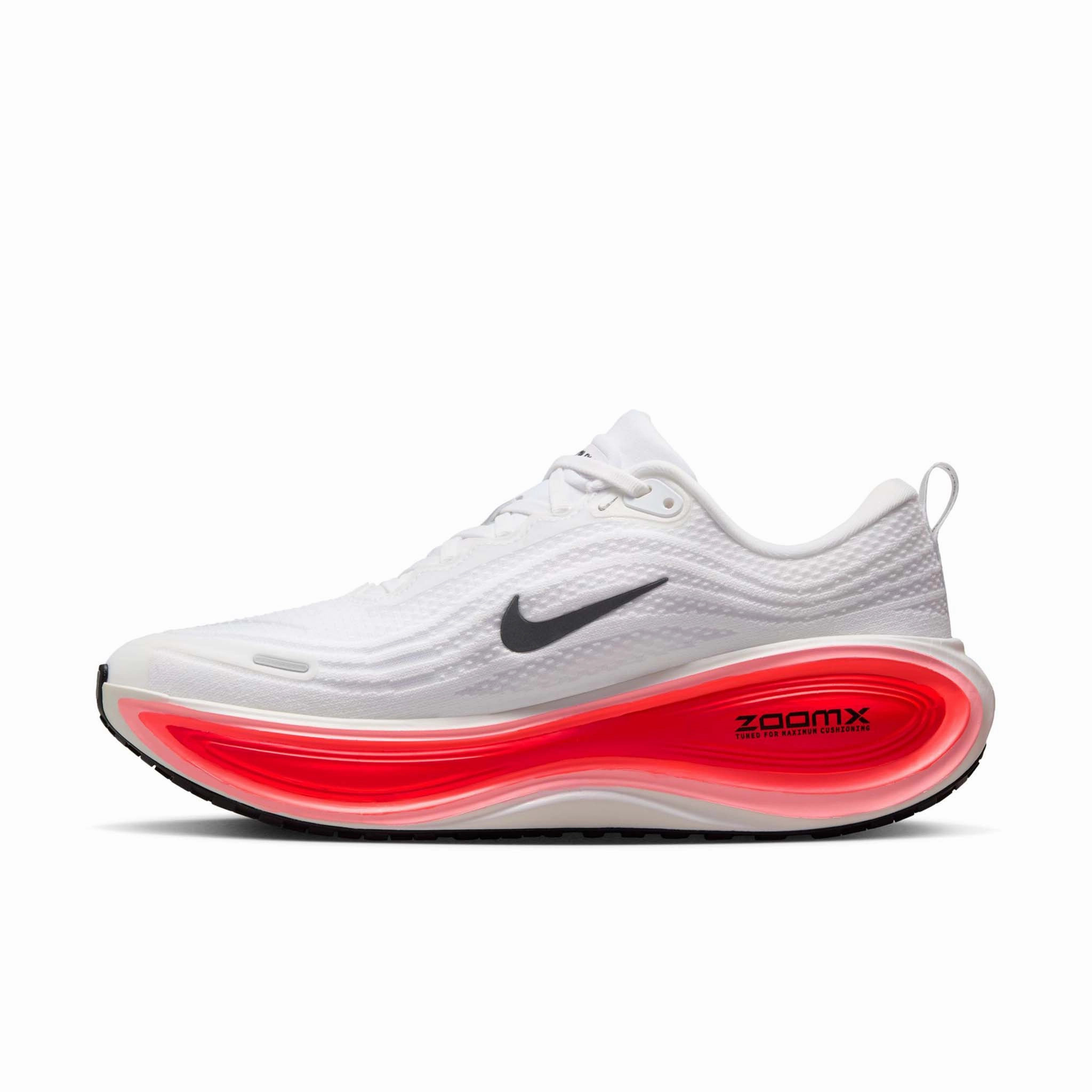 Nike | Men's Vomero Plus Road Running Shoes - White/Black-Bright Crimson Nike Water Resistant Running Shoes