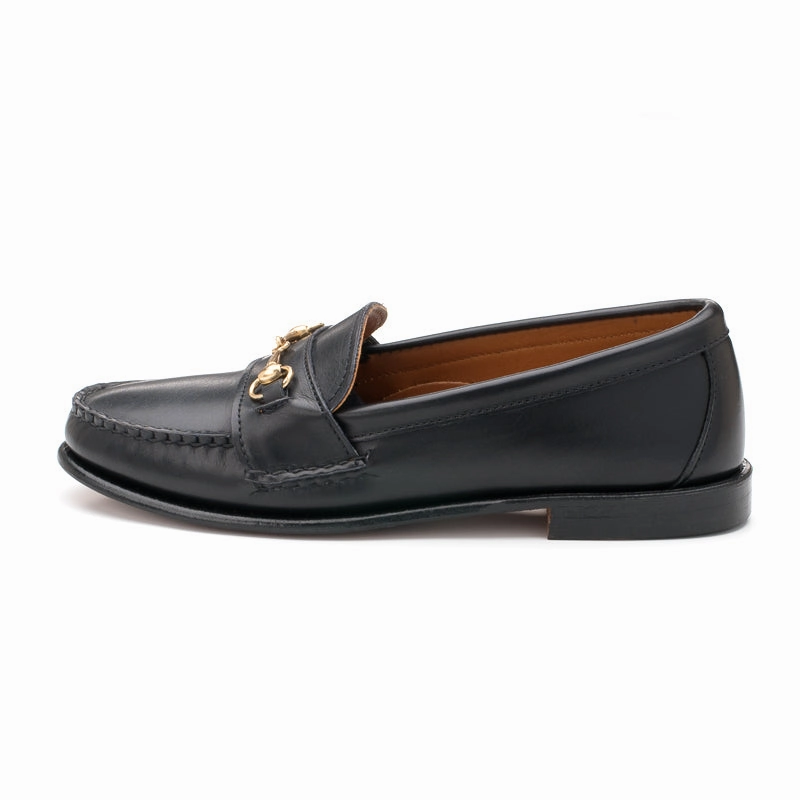 Loro Piana Charms Loafers Women's Horsebit Loafers - Black Calf