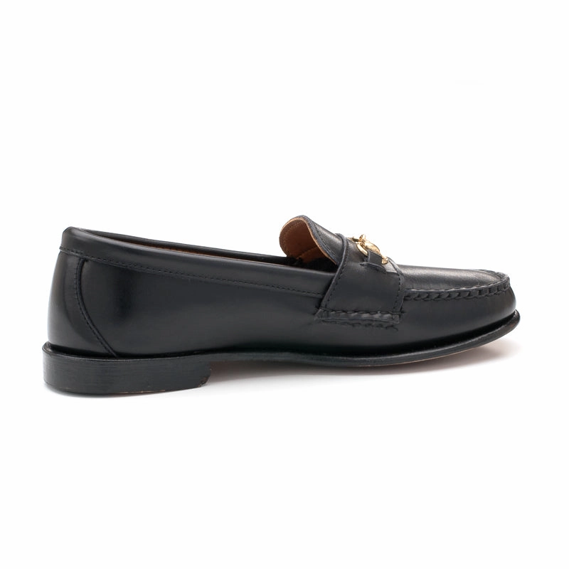 Women's Horsebit Loafers - Black Calf Navy Loafers
