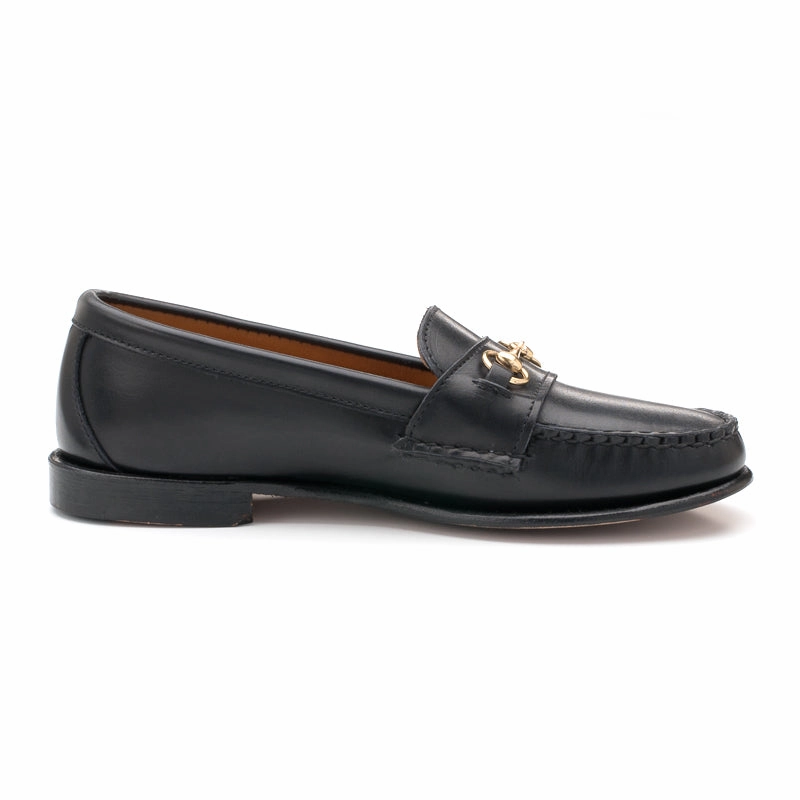 Thin No Show Socks For Loafers Women's Horsebit Loafers - Black Calf