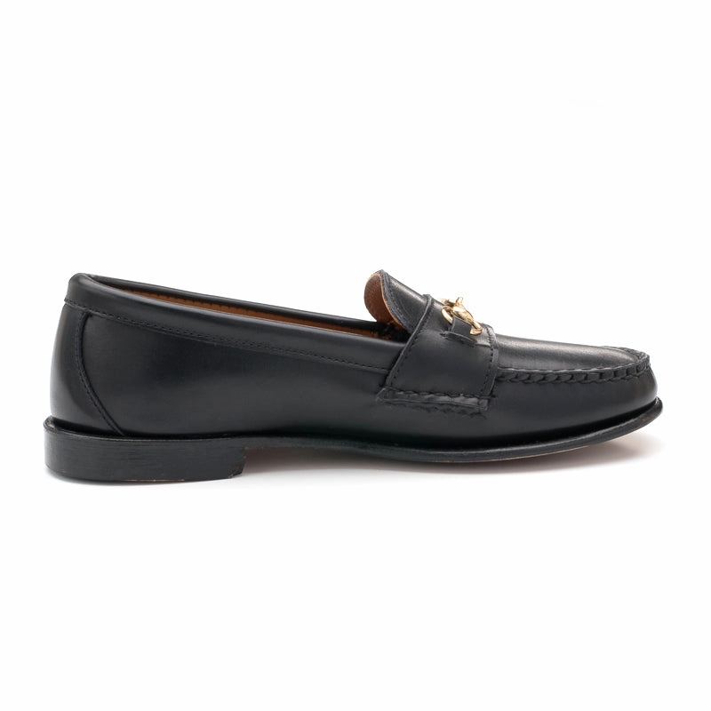 Women's Horsebit Loafers - Black Calf Leather Driver Loafers