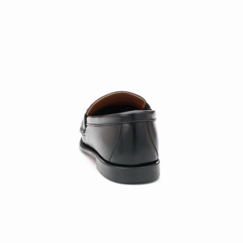 Women's Horsebit Loafers - Black Calf Almond Toe Loafers